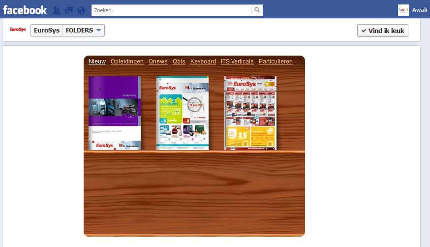 Facebook App - EuroSys Folders - Boekenplank
